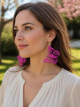 Ear Acrylic Pink Butterfly