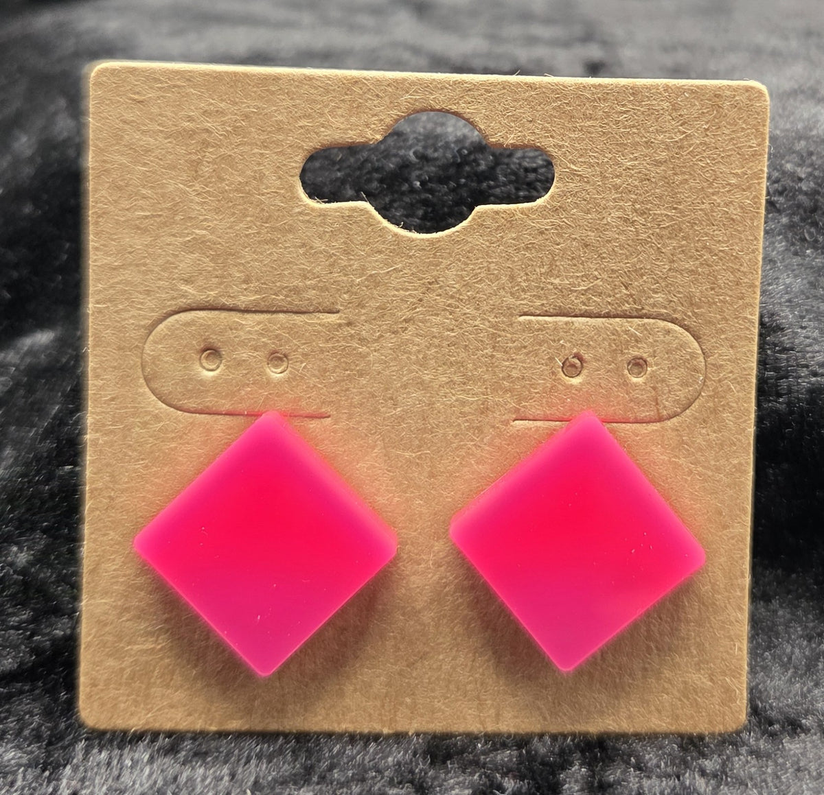Ear Acrylic 40mm Pink Square Post