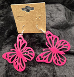 Ear Acrylic Pink Butterfly