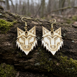 Ear Basswood Engraved Wolf