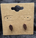 Ear Mini Chocolate Wood Shield Gem Post