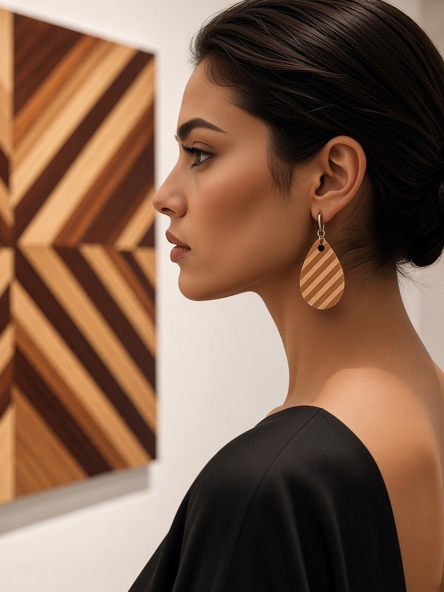 Ear Basswood Abstract Pendant