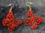 Ear Acrylic Red Butterefly