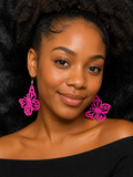 Ear Acrylic Fuchsia Butterfly