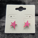 Ear Mini Pink Wood Star Post