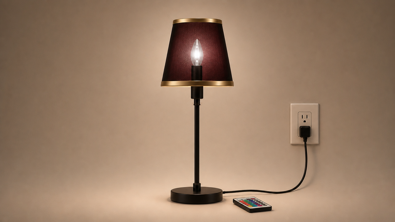 Mini Lamp Black and Gold 17" Tall