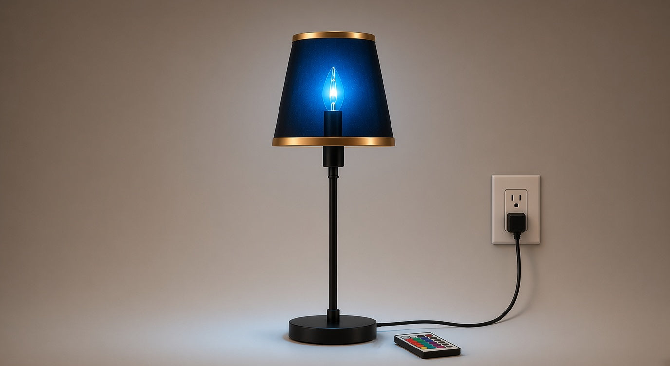Mini Lamp Black and Gold 17" Tall