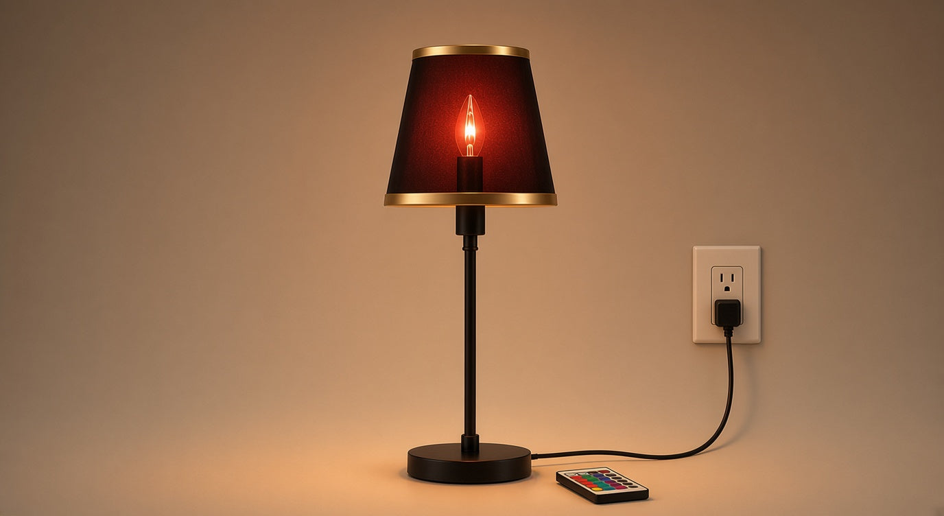 Mini Lamp Black and Gold 17" Tall