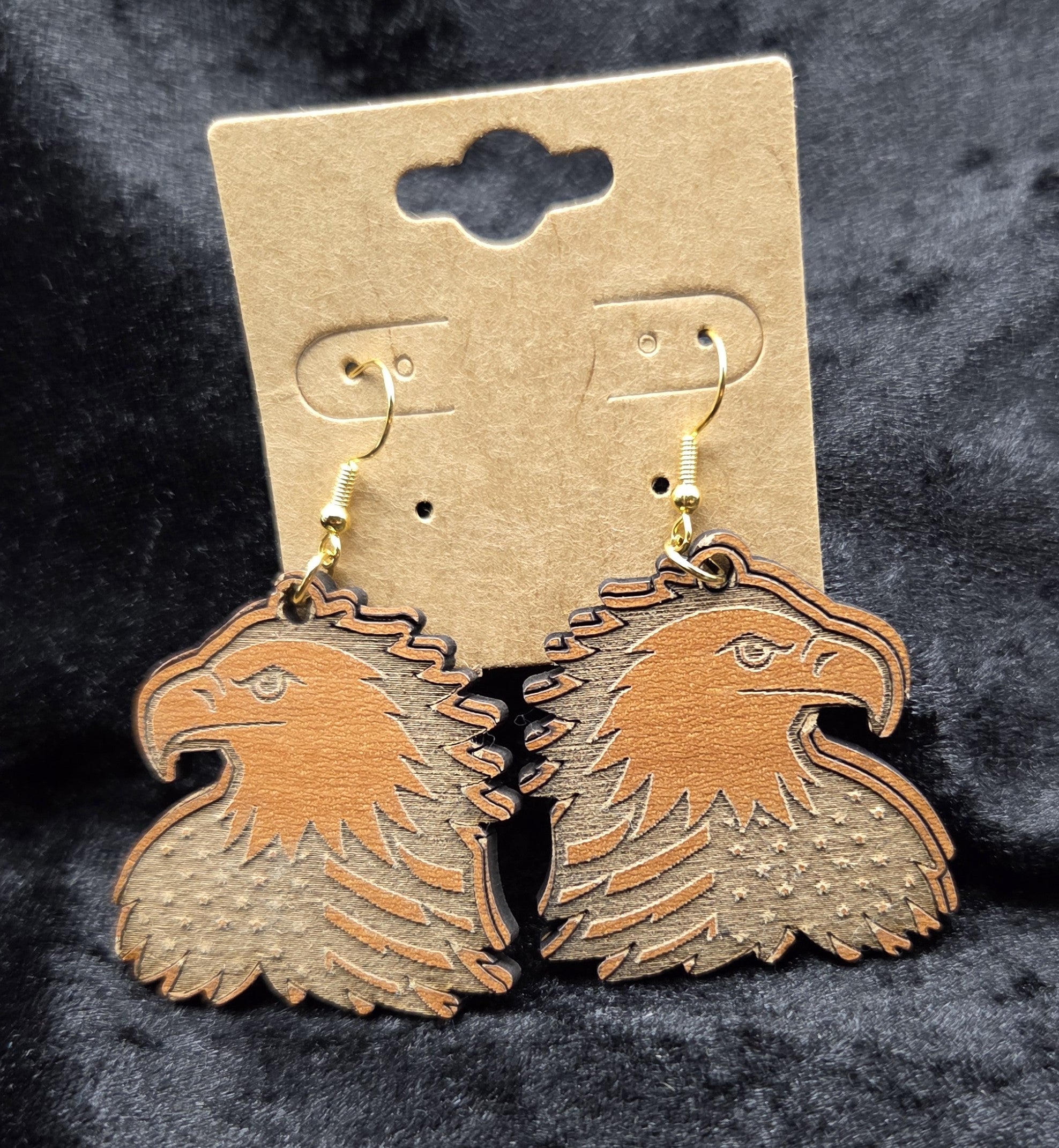 Ear Techwood Engraved Eagle