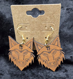 Ear Techwood Engraved Wolf